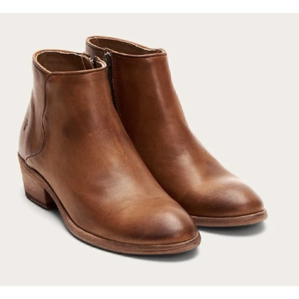 FRYE Carson Piping Bootie Caramel Size 8 NWT